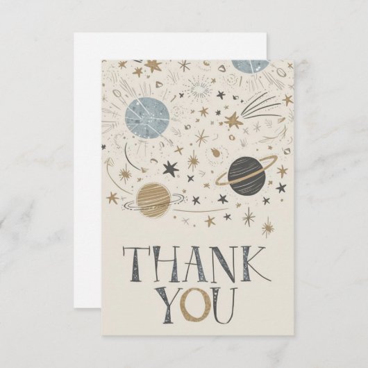 Enchanted Boho Kosmische Celestial Dankeskarte (Vorne/Hinten)