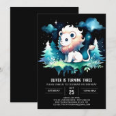 Enchanted Boho Lion Birthday Einladung (Vorne/Hinten)
