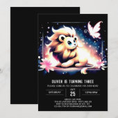 Enchanted Boho Lion Birthday Einladung (Vorne/Hinten)