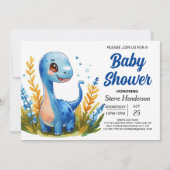 Enchanted Boho Niedlich Dinosaur Boy Baby Shower Einladung (Vorderseite)
