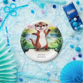 Enchanted Boho Otter Birthday Pappteller