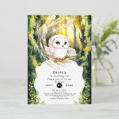 Enchanted Boho Owl Birthday Einladung (Stehend Vorderseite)