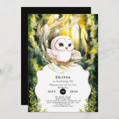 Enchanted Boho Owl Birthday Einladung (Vorne/Hinten)