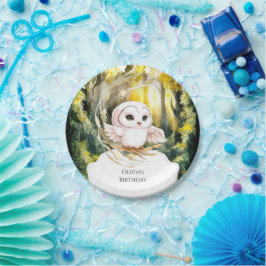 Enchanted Boho Owl Birthday Pappteller