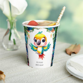 Enchanted Boho Parrot Birthday Pappbecher
