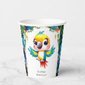 Enchanted Boho Parrot Birthday Pappbecher (Vorderseite)