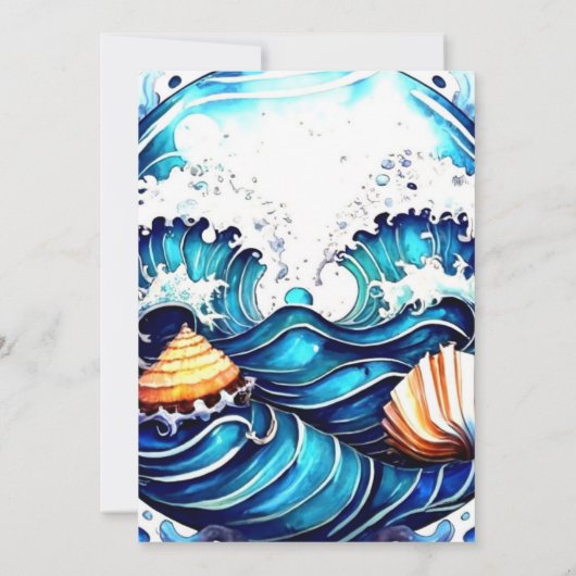 Enchanted Boho Waves Kindergeburtstag Einladung (Rückseite)