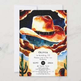 Enchanted Boots Cowboy Birthday Einladung