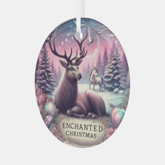 Enchanted Buck Ornament Weihnachten personalisiere (Vorderseite links)