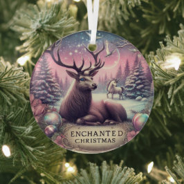 Enchanted Buck Ornament Weihnachten personalisiere Aus Glas