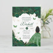 Enchanted Butterfly Garden Emerald Green Quince Einladung (Stehend Vorderseite)