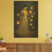 Enchanted Butterfly Girl – Fine Art Fantasy Portra Leinwanddruck (Insitu (Wohnzimmer))