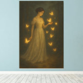 Enchanted Butterfly Girl – Fine Art Fantasy Portra Leinwanddruck (Insitu (Holzboden))