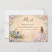 Enchanted Carriage Fairytale Quinceañera RSVP Karte (Vorderseite)