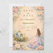 Enchanted Carriage Fairytale Quinceañera Save The Date (Vorderseite)