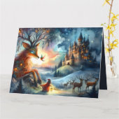 Enchanted Castle Winter Art Karte (Gelbe Blume)