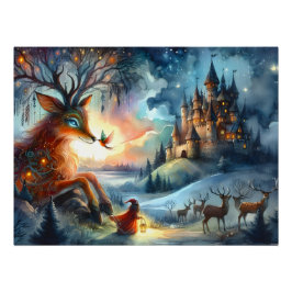Enchanted Castle Winter Art Poster