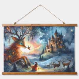 Enchanted Castle Winter Art Wandteppich Mit Holzrahmen