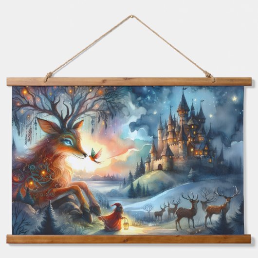 Enchanted Castle Winter Art Wandteppich Mit Holzrahmen (Vorne)