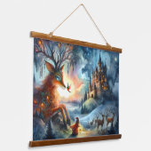 Enchanted Castle Winter Art Wandteppich Mit Holzrahmen (Gewinkelt)