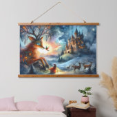 Enchanted Castle Winter Art Wandteppich Mit Holzrahmen (Schlafzimmer)