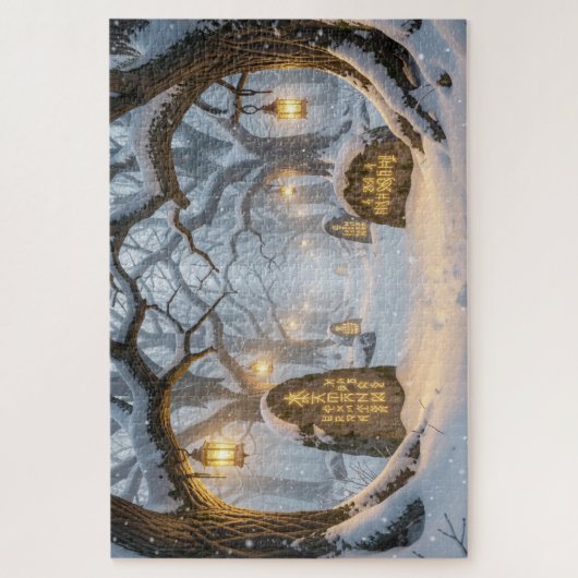 Enchanted Celtic Winter Forest Jigsaw Puzzle (Vertikal)