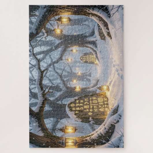 Enchanted Celtic Winter Forest Jigsaw Puzzle (Vertikal)