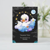 Enchanted Children Duck Birthday Dankeskarte (Stehend Vorderseite)