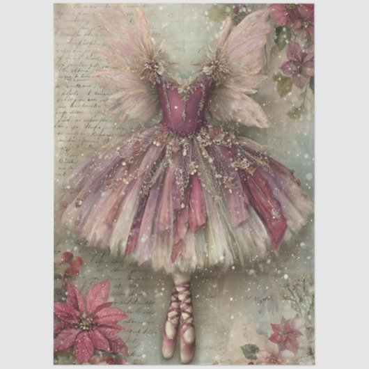 Enchanted Christmas Fairy Ballerina Art Decoupage Seidenpapier (Vorderseite)