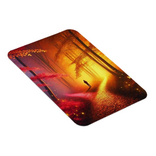 Enchanted Crossroads – Vibrant Autumn Forest Art P Magnet (Rechte Seite)
