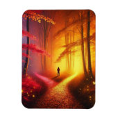 Enchanted Crossroads – Vibrant Autumn Forest Art P Magnet (Vertikal)