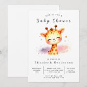 Enchanted Custom Giraffe Baby Shower Einladung (Vorne/Hinten)