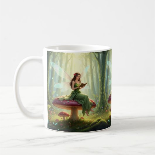 Enchanted Day Fairy Reading a Book Kaffeetasse (Links)