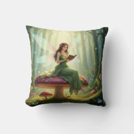 Enchanted Day Fairy Reading a Book Kissen