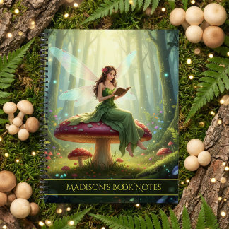 Enchanted Day Fairy Reading a Book Notebook Notizblock
