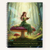 Enchanted Day Fairy Reading a Book Notebook Notizblock (Vorderseite)
