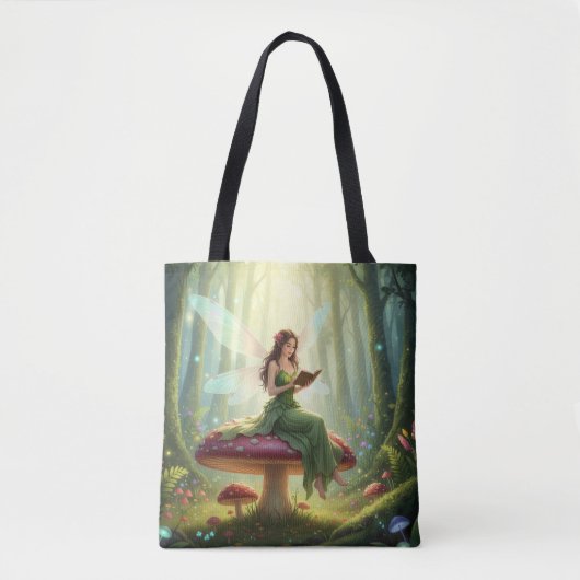 Enchanted Day Fairy Reading a Book Tasche (Vorderseite)