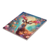 Enchanted Deer With Flowers Fliese (Seite)