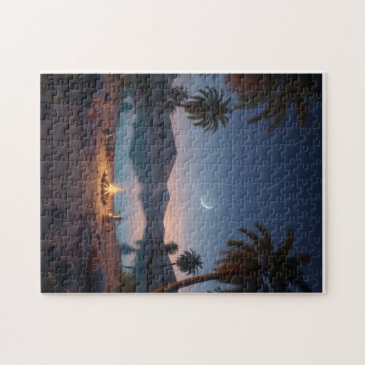 Enchanted Desert Oasis Night Puzzle (Horizontal)