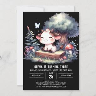 Enchanted Digital Cow Geburtstag Einladung