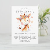 Enchanted Digital Giraffe Baby Shower Einladung (Stehend Vorderseite)