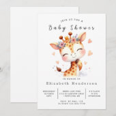 Enchanted Digital Giraffe Baby Shower Einladung (Vorne/Hinten)