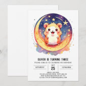 Enchanted Digital Hamster Geburtstag Einladung (Vorne/Hinten)