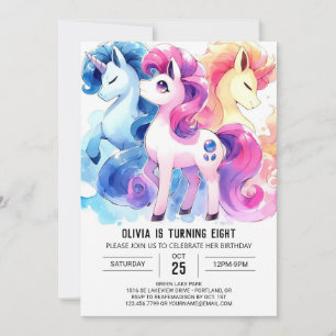 Enchanted Digital Horse zum Geburtstag Einladung