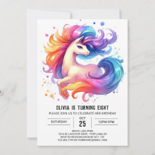 Enchanted Digital Horse zum Geburtstag Einladung