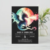 Enchanted Dragon Birthday Children Einladung (Stehend Vorderseite)