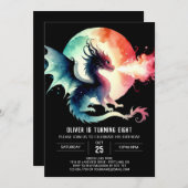 Enchanted Dragon Birthday Children Einladung (Vorne/Hinten)