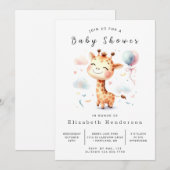 Enchanted Editable Giraffe Baby Shower Einladung (Vorne/Hinten)