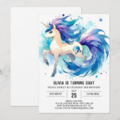 Enchanted Editable Horse Birthday Einladung (Vorne/Hinten)