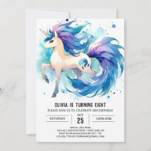 Enchanted Editable Horse Birthday Einladung